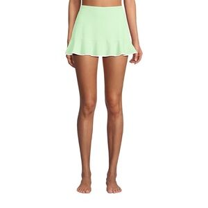 Lands End Women's Pique Ruffle Hem Mini Swim Skirt Sage Light mint green